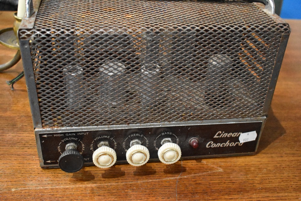 A vintage Linear Conchord Valve amplifier, as found