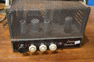 A vintage Linear Conchord Valve amplifier, as found