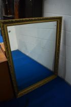 A large modern gilt frame wall mirror , approx 89 x 114cm