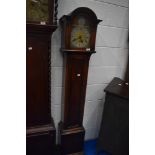 A traditional oak cased, short cased clock, height approx 170cm