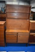 A vintage teak bureau bookcase , labelled Vanson, approx. dimensions W92 D44 H169cm