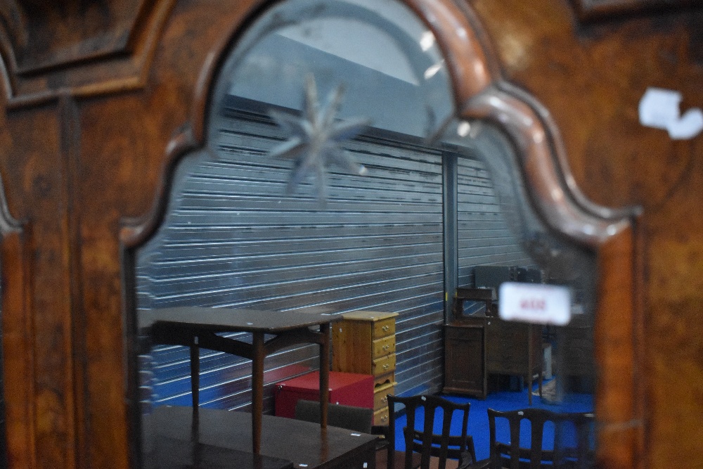 A fine Queen Anne walnut bureau , having double arch topped, Italian style mirrored panels to doors, - Image 14 of 19