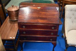 An early to mid 20th Century stained frame bureau, dimensions approx. H95 W76 D44cm