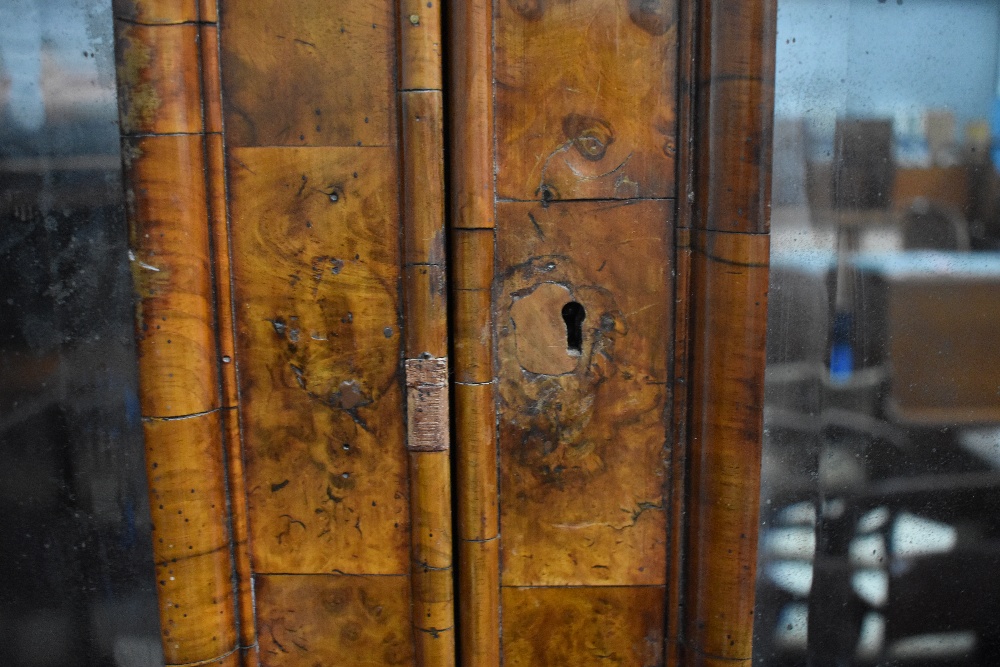 A fine Queen Anne walnut bureau , having double arch topped, Italian style mirrored panels to doors, - Image 18 of 19