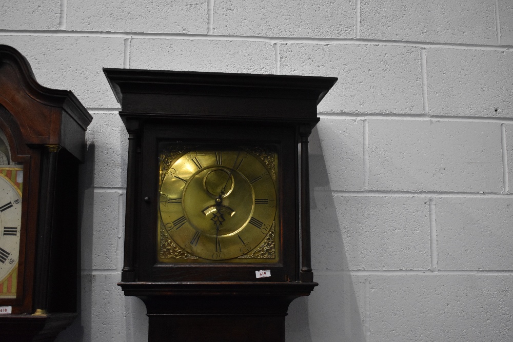 An 18th Century and later longcase clock having 30hr movement with brass dial, named for - Image 2 of 2