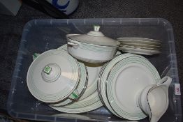 A collection of Art Deco Losol ware table ware, including platters, plates, tureens and bowls etc,