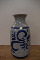 A mid-20th Century West German vase, Uebelacker Keramik, the mottled and glazed body with stylised