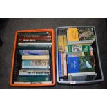 An assortment of books, of mixed interest including bird watching and British travel.