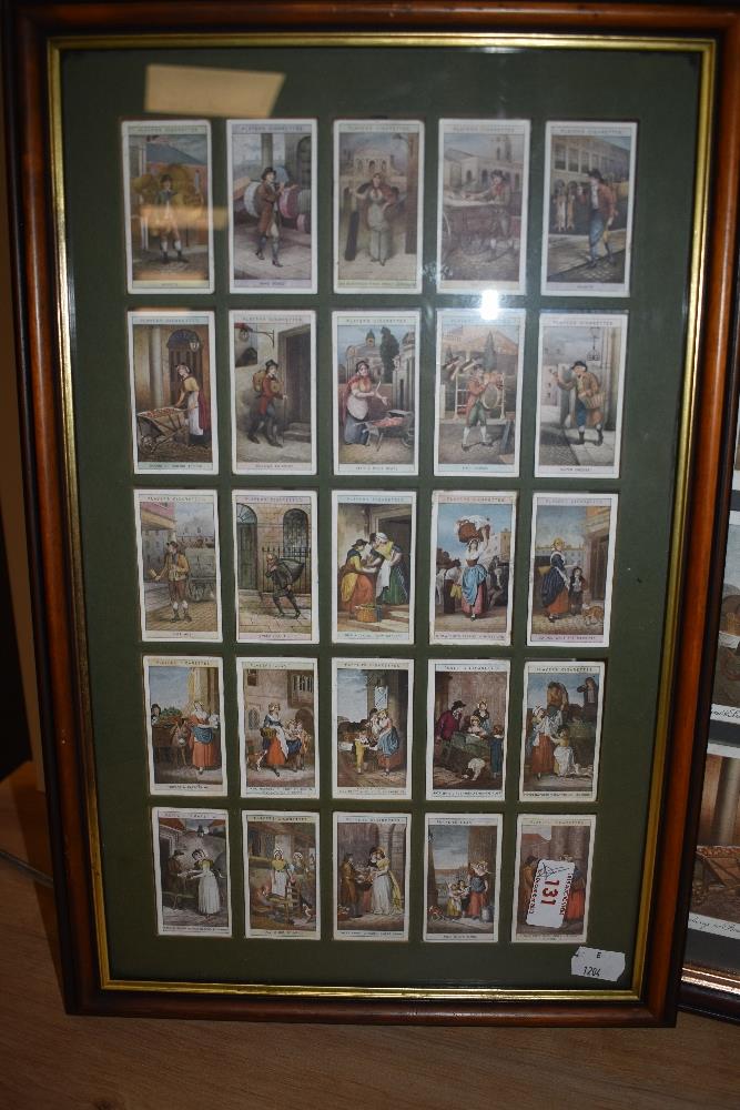 Two framed, glazed and mounted sets of Players cigarette cards, and a similar framed set of cards. - Image 2 of 3