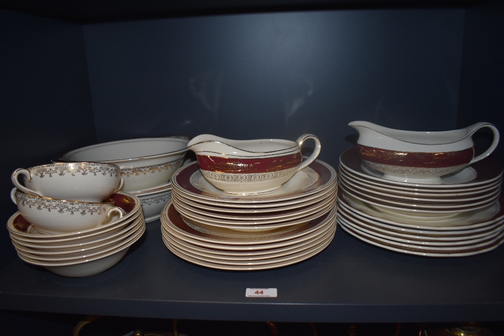 A quantity of John Maddock & Sons Ivory Ware ruby and gold coloured dinnerware - Image 2 of 3