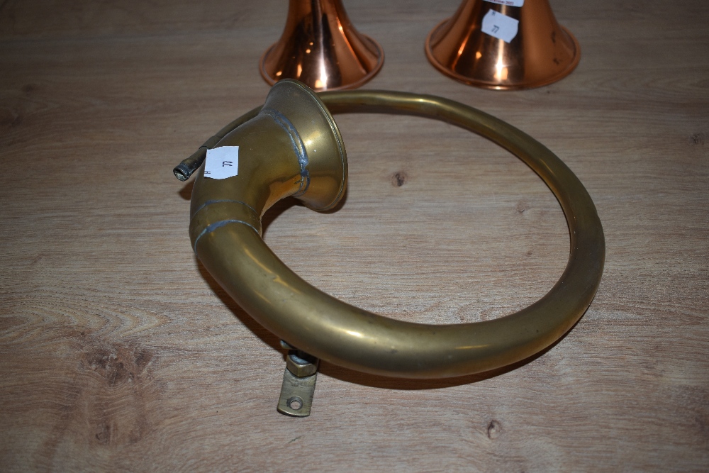 Two copper hunting horns. - Image 2 of 2