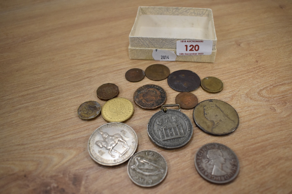 A selection of collectable coins and a commemorative Queen Victoria 60th anniversary medal. - Image 2 of 2