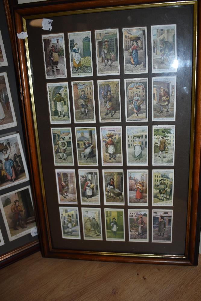 Two framed, glazed and mounted sets of Players cigarette cards, and a similar framed set of cards. - Image 3 of 3