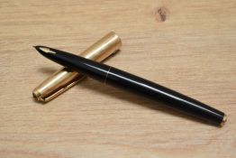 A Parker 61 First Edition capillary fill fountain pen in black with 14k gold fill cap bearing