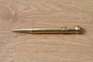 A Parker Duofold Vest Pocket propelling pencil in gold fill and ring top