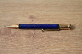 A Parker Duofold Junior propelling pencil in lapis blue