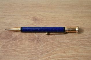 A Parker Duofold Junior propelling pencil in lapis blue