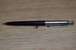 A Parker Jotter propelling pencil in black with steel top