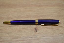 A Parker Sonnet ballpoint pen in blue