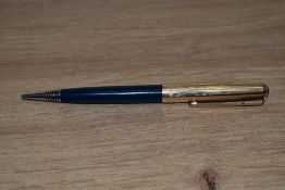 A Parker 51 propelling pencil in Turquoise with 12ct rolled gold cap