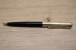 A Parker 61 propelling pencil in black with rolled gold cap