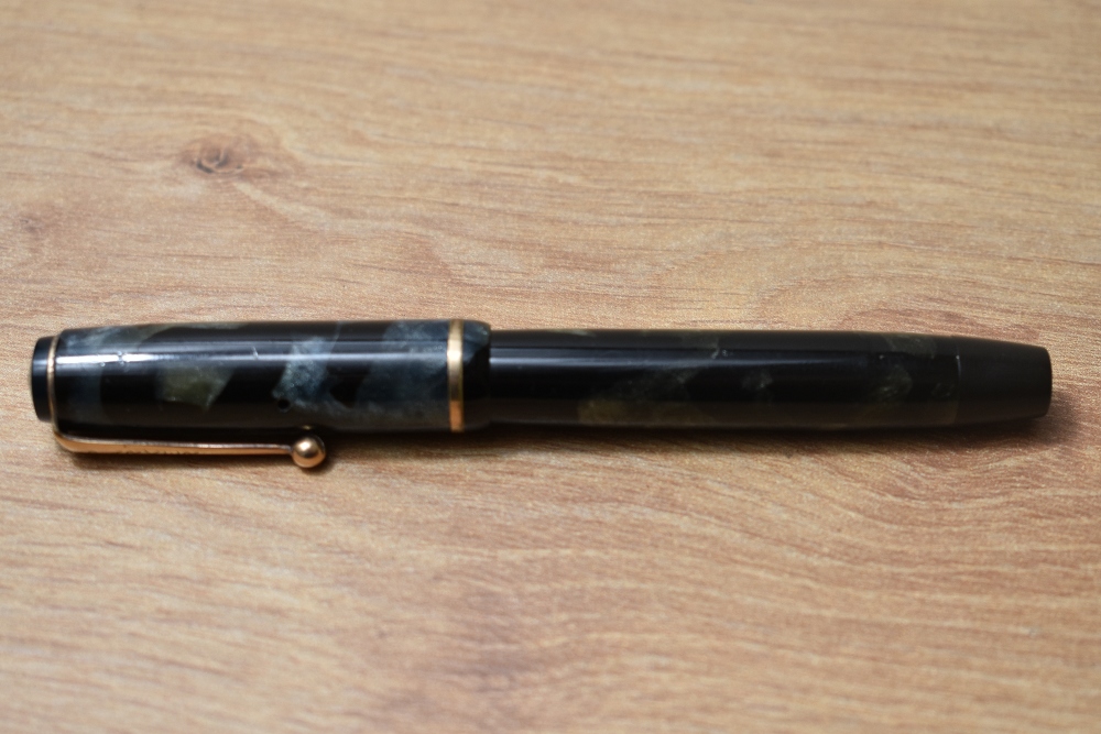 A Parker Premiere button fill fountain pen in black and grey marble with single narrow band to the - Image 3 of 3