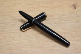 A Parker 17 Lady aero fill fountain pen in black having narrow band to the cap