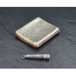 A George V silver cigarette case, of hinged and rounded rectangular form with engraved foliate