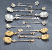 Two Maltese white metal coin spoons one with bowl formed from a 30 Tari coin bearing Crowned arms