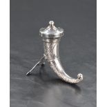 A Norwegian .925 Sterling grade silver cornucopia or drinking horn form pepperette, with