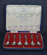 A cased set of six George IV silver 'Monarchs of The Century' teaspoons, produced for the Coronation