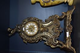 A 20th Century German gilt metal mantel clock, of French style, with two train movement and