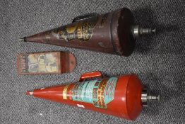 Two early-mid 20th Century Minimax fire extinguishers, of conical form, each measuring 68cm long,