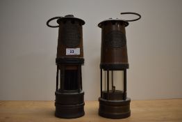 Two 20th Century miner's protector lamps, comprising a Hailwood's Type 01 Approved Lamp and an E.