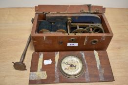 A Victorian mahogany Improved Magnetic Indicator, measuring 10cm x 11cm x 25cm