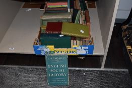 Literature - An assorted collection of leather bound and other books, including English Social