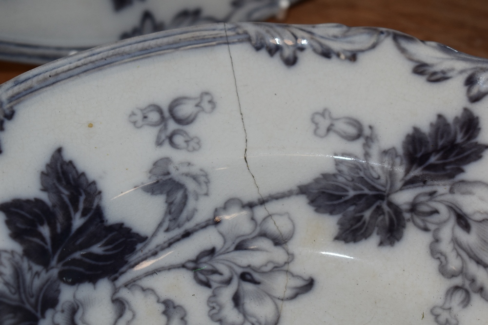 Six Victorian Claremont soup bowls, with floral transfer printed decoration, and a blush ivory salad - Image 2 of 4