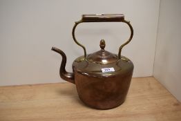 A late 19th Century William Soutter & Sons copper kettle, with incised mark to the base, measuring
