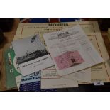 An assorted collection of paper ephemera, including two Morris Minor lubrication charts, and other