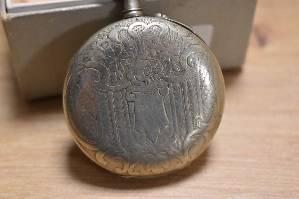 A late 19th/early 20th Century French Horlogerie Soignee pocket watch, in silver coloured case, - Image 2 of 4