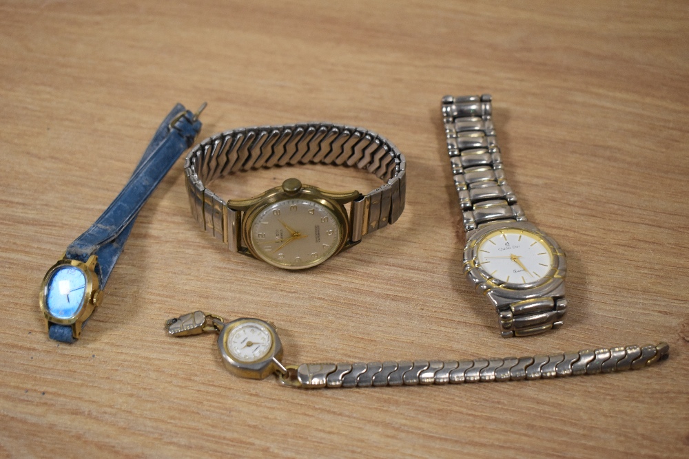 An assorted collection of gent's and ladies wristwatches, including an Aristo watch with