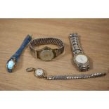 An assorted collection of gent's and ladies wristwatches, including an Aristo watch with