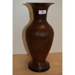 A 20th Century Continental metal vase, of Japanese style, with lobed and fluted body, measuring 32cm