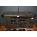 A vintage cardboard laundry or dry cleaning box, marked for Bare Laundry in Morecambe