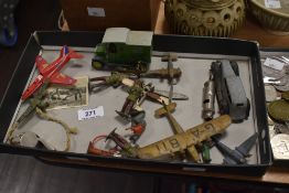 A collection of vintage toys and collectables, to include lead soldiers, diecast models, an Acme