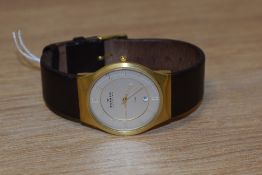 A gent's quartz wrist watch by Skagen, model no: 233XXLGL having Arabic numeral dial and date