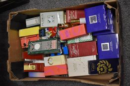 A box of miscellaneous perfumes and fragrances, including Soir De Paris, Princess Grace, and Nina