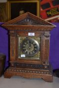 A late 19th Century/early 20th Century Junghans mantel clock, of architectural design, having a