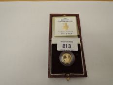 A Royal Mint United Kingdom 1996 Queen Elizabeth II Britannia 1/10oz Gold Proof £10 Coin, in case