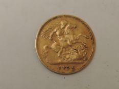 A 1896 Queen Victoria Gold Half Sovereign, Old Head, Royal Mint